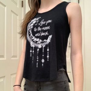 I love you to the moon and back black tank